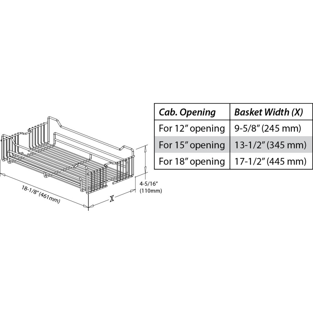 15 Chrome Wire Pantry Pullout Shelving - CPPO****SC