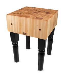 John Boos AB Block Butcher Block Table – 10" Thick, 34" Tall, End Grain Maple in Multiple Sizes & Finishes