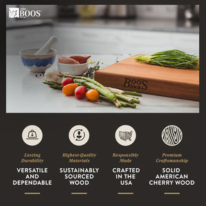 John Boos CHY-R Series Cherry Wood Reversible Cutting Boards – Premium Quality for Home & Professional Kitchens