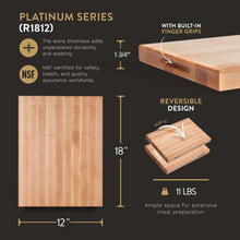 Load image into Gallery viewer, John Boos Platinum Commercial Series Cutting Boards – 1-3/4&#39;&#39; Thick Maple for Professional Kitchens