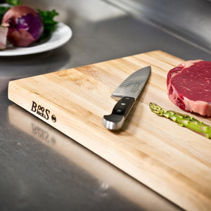 John Boos R-Board 1.5" Thick Reversible Edge Grain Cutting Board with Hand Grips – Multiple Sizes & Wood Species for Kitchen Use