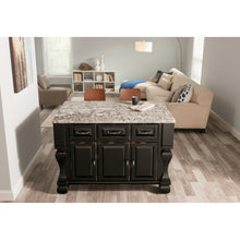 Load image into Gallery viewer, Distressed Black Jeffrey Alexander 54&quot; Kitchen Island with Hard Maple Edge Grain Butcher Block Top - Kitchen Island Company