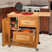 Load image into Gallery viewer, Rolling Kitchen Cart with Side Drop Leaf Butcher Block Top 40&quot; Wide 1522 - Kitchen Furniture Company