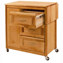 Load image into Gallery viewer, Rolling Kitchen Cart with Side Drop Leaf Butcher Block Top 40&quot; Wide 1522 - Kitchen Furniture Company